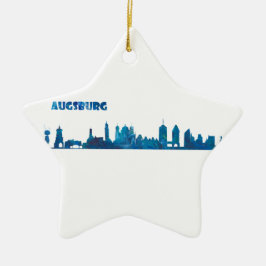 Augsburg Skyline Silhouette Keramisch Ornament