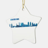 Augsburg Skyline Silhouette Keramisch Ornament (Links)