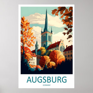 Augsburg Vintage Reisposter Ski Nationaal Park Poster