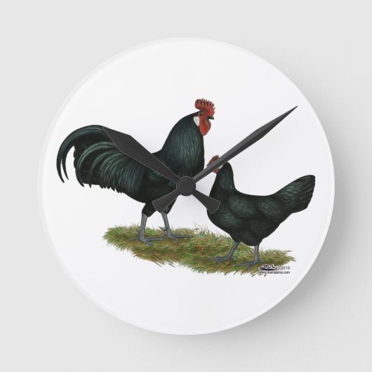 Augsburger Chickens Ronde Klok (Voorkant)