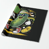 Augurk die Pickleball speelt Cadeaupapier (Uitgerold)