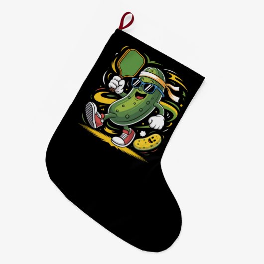 Augurk die Pickleball speelt Grote Kerstsok (Voorkant (Hangend))