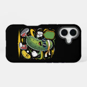 Augurk die Pickleball speelt iPhone 16 Hoesje (Achterkant horizontaal)