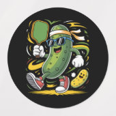 Augurk die Pickleball speelt Labels (Design 1)