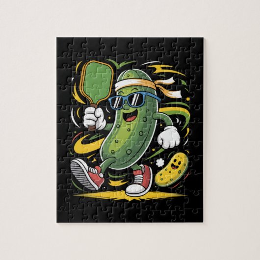 Augurk die Pickleball speelt Legpuzzel (Verticaal)
