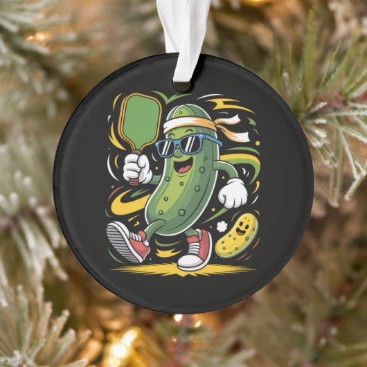 Augurk die Pickleball speelt Ornament (Boom)
