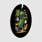 Augurk die Pickleball speelt Ornament (voorkant)