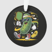 Augurk die Pickleball speelt Ornament (voorkant)