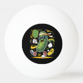 Augurk die Pickleball speelt Pingpongbal (Voorkant)