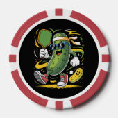 Augurk die Pickleball speelt Poker Chips (Voorkant)
