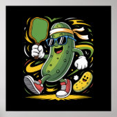 Augurk die Pickleball speelt Poster (Voorkant)