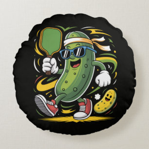 Augurk die Pickleball speelt Rond Kussen