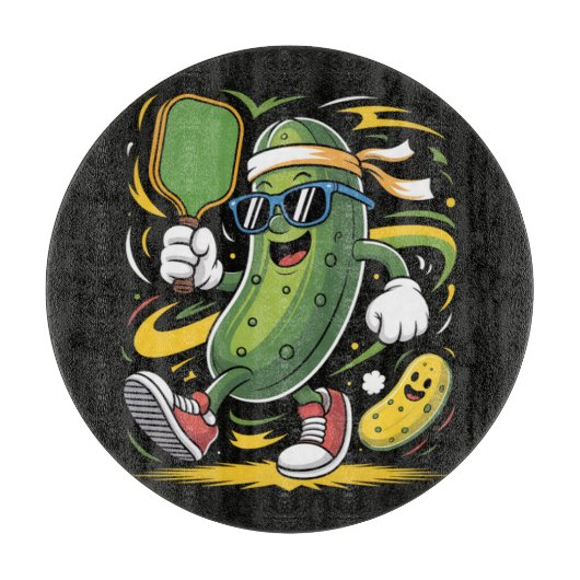 Augurk die Pickleball speelt Snijplank (Voorkant)
