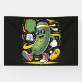 Augurk die Pickleball speelt Spandoek (Horizontaal)