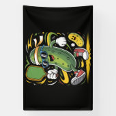 Augurk die Pickleball speelt Spandoek (Verticaal)