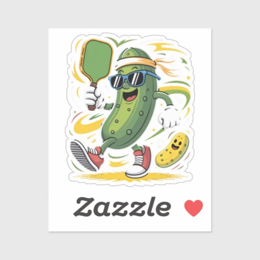 Augurk die Pickleball speelt Sticker (Vel)