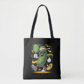 Augurk die Pickleball speelt Tote Bag (Voorkant)