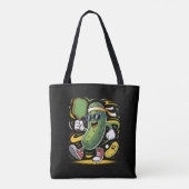 Augurk die Pickleball speelt Tote Bag (Achterkant)