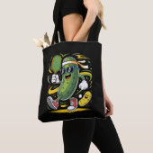 Augurk die Pickleball speelt Tote Bag (Dichtbij)