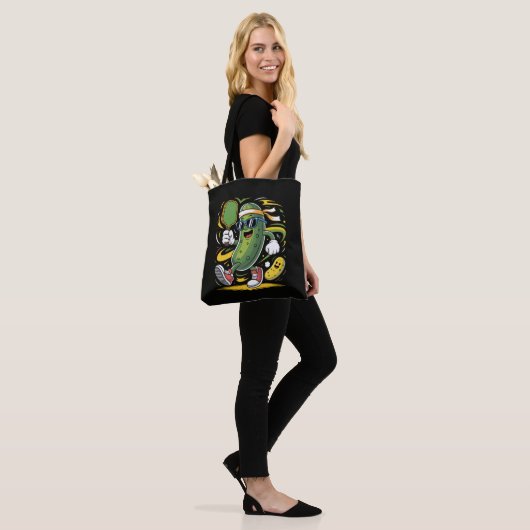 Augurk die Pickleball speelt Tote Bag (Op model)