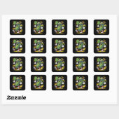 Augurk die Pickleball speelt Vierkante Sticker (Vel)
