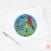 Augurk en Peper Vrienden Grappige Cartoon Augurken Ronde Sticker (Envelop)
