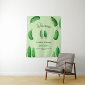 Augurk Komkommer Groen Whimsical Baby Shower Wandkleed (In situ)