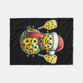 Augurk Sneeuwman Kerstman Hoed Lichtjes Kerstmis A Fleece Deken (Voorkant (Horizontaal))