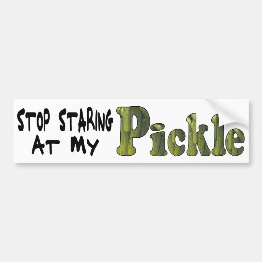 Augurk Starende Bumpersticker (Voorkant)