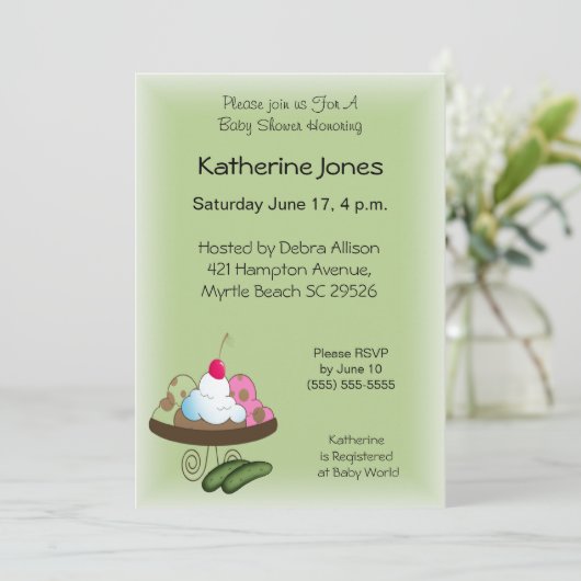 augurken en Ice Cream uitnodiging (Staand voorkant)