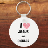 Augurken en Jezus Religieus Sleutelhanger (Achterkant)
