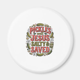Augurken en Jezus Zout Geredde Vintage T-shirt Ont Magneet