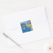 Augurken in de Auto Vierkante Sticker (Envelop)