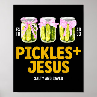 Augurken Jezus Zout En Gered Grappig Jezus Augurke Poster