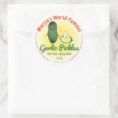 augurken knoflook ingemaakt gepersonaliseerde inbl ronde sticker (Tas)