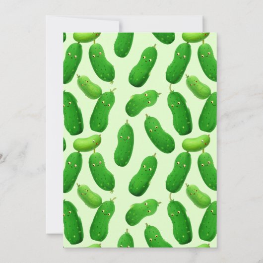 augurken komkommer groen grillig Baby shower Bedankkaart (Achterkant)