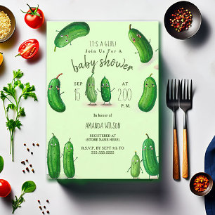 augurken komkommer groen grillig Baby shower Kaart