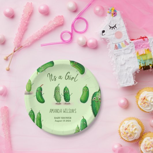 augurken komkommer groen grillig Baby shower Papieren Bordje (Feest)