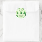 augurken komkommer groen grillig Baby shower Ronde Sticker (Tas)