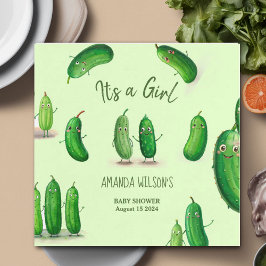 augurken komkommer groen grillig Baby shower Servet