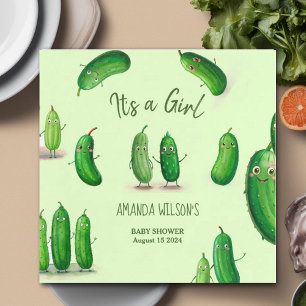augurken komkommer groen grillig Baby shower Servet