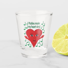 "Augurken maken mijn hart zingen!" Zingend Hart Shot Glas