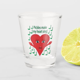 "Augurken maken mijn hart zingen!" Zingend Hart Shot Glas