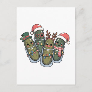 Augurken met Rendiergeweien Kerstman Augurk Liefhe Briefkaart