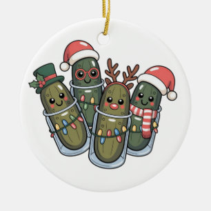 Augurken met Rendiergeweien Kerstman Augurk Liefhe Keramisch Ornament