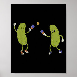 Augurken spelen pickleball grappige pickleball spe poster