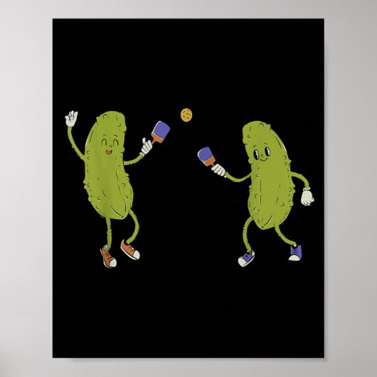 Augurken spelen pickleball grappige pickleball spe poster (Voorkant)