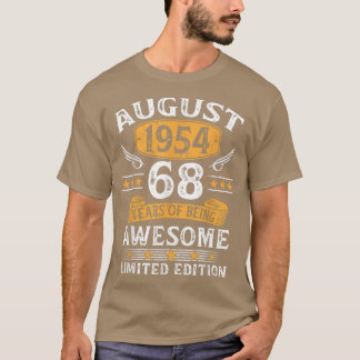 August 1954 Limited Edition 68th Birthday 68 Years T-shirt