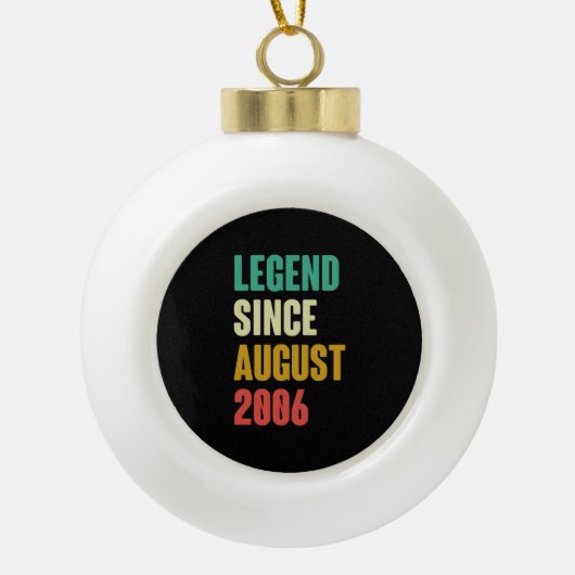 August 2006 16th Birthday 16 Years Old Bday Gift Keramische Bal Ornament (Voorkant)