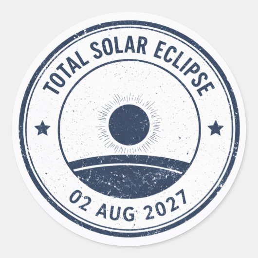 August 2 2027 Solar Eclipse Ronde Sticker (Voorkant)